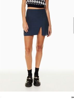 SO NWT Black Mini Skirt with Front Slit stretchy Y2K summer cottagecore 1X